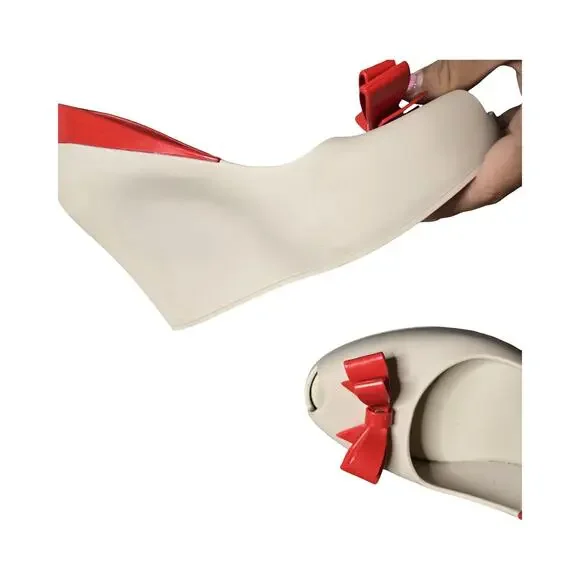 Melissa Peep Toe Wedge With Red Bow Size: 8 - Picture 5 of 5